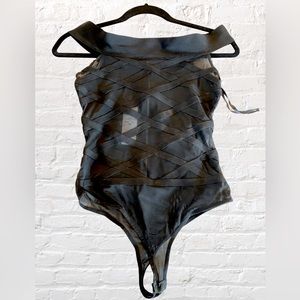 BEBE off the shoulder bandage bodysuit